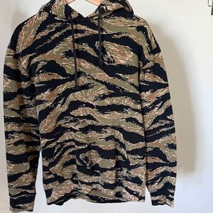 Tiger-Stripe Camo Pullover Hoodie - Black, Olive, Brown